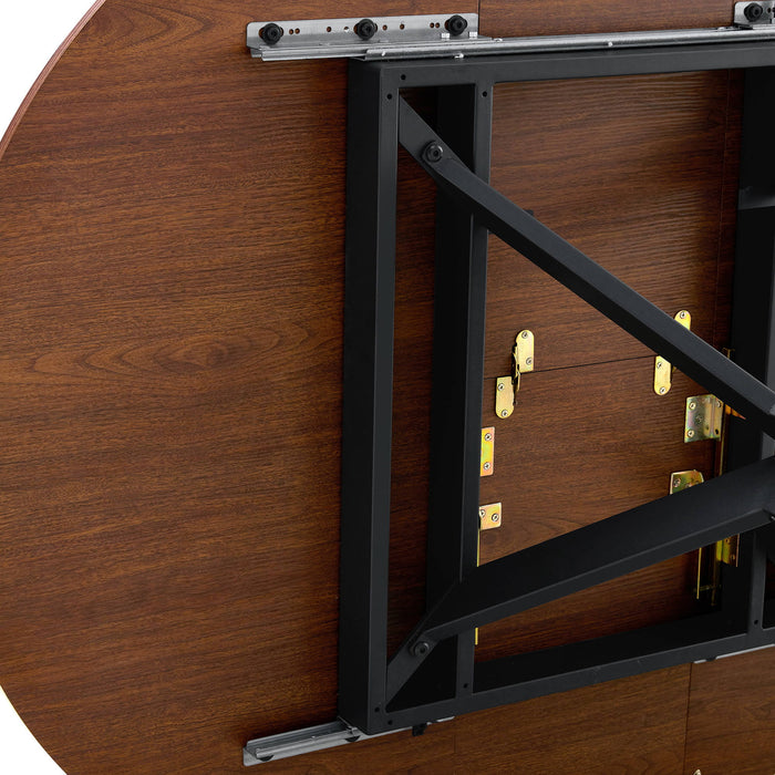 Extendable Round Dining Table - Walnut