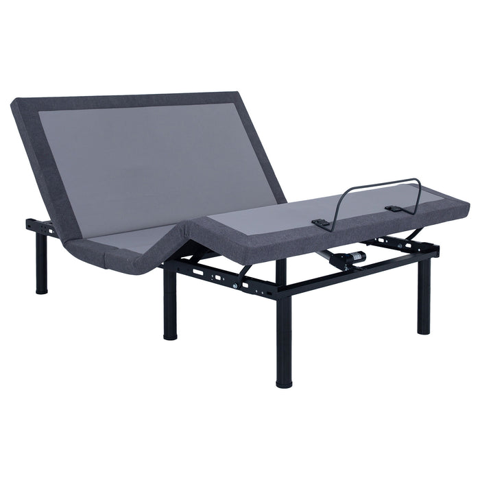 California King Adjustable Bed Base With Ergonomic Support And Wireless Remote Control - Black
