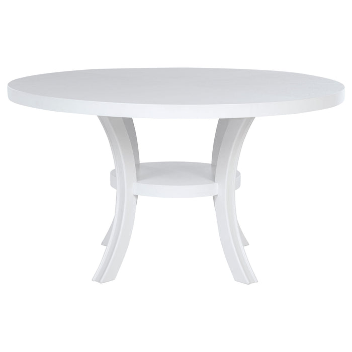 Tyler Pearl - 5 Piece Round Dining Table Set - White