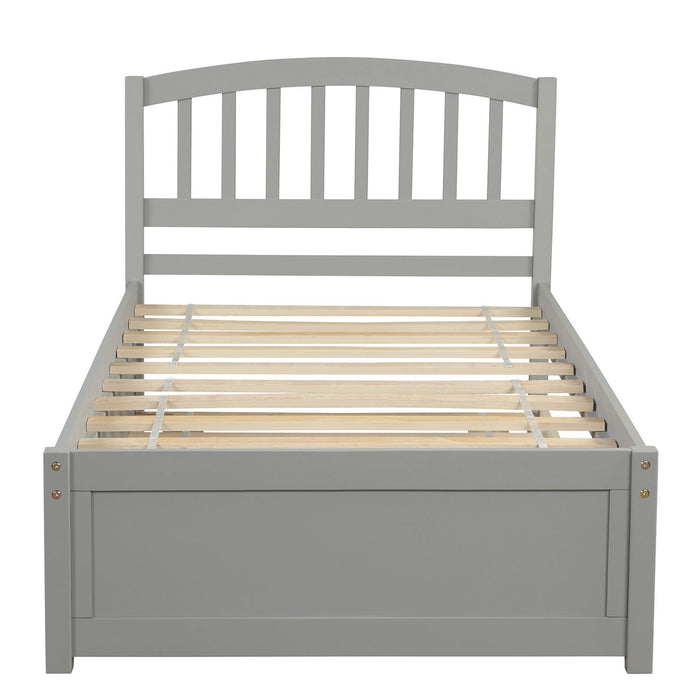 Platform Bed Wood Bed Frame With Trundle