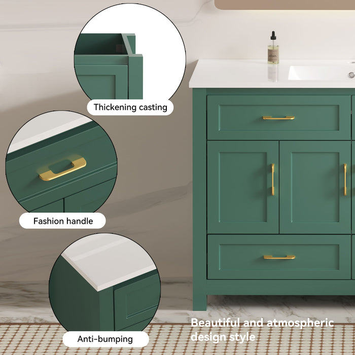 Bathroom Vanity With Sink Combo, 4 Soft Close Doors And 4 Drawers