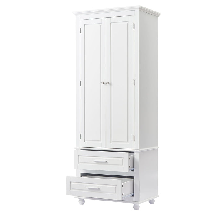 Tall Storage Cabinet With 2 Drawers For Bathroom