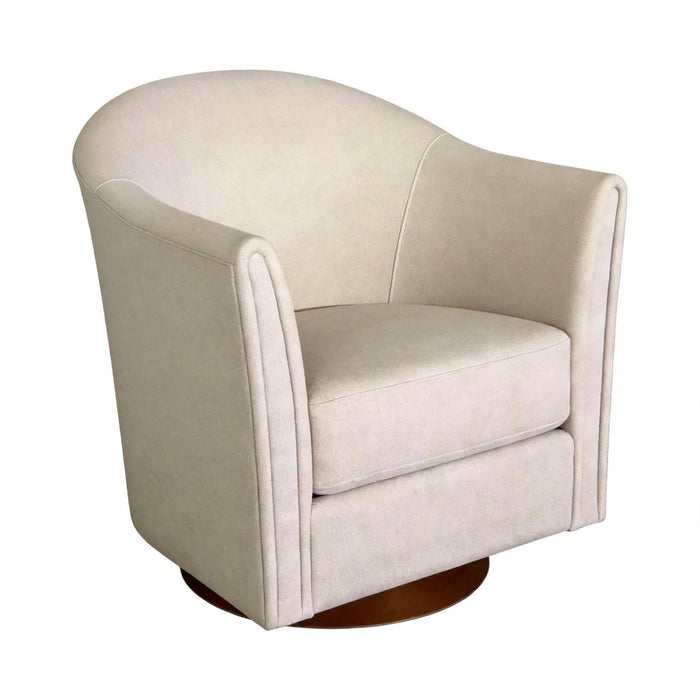 360 Degree Rotating Barrel Armchair For Living Room - Cream Beige