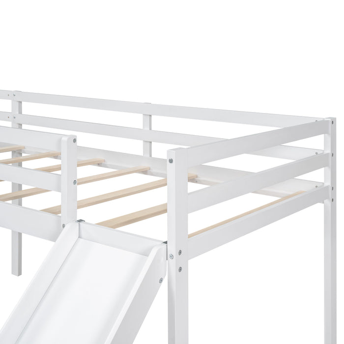 L Shaped Loft Bed With Ladder And Slide