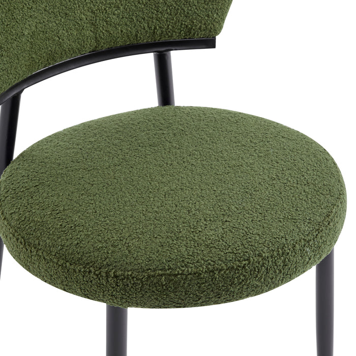 Upholstered Dining Chair (Set of 2) - Green Fabric