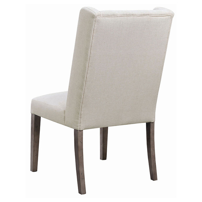 Jorvin - 5 Piece Dining Set With Table And Button Tufted Wingback Chairs - Honey