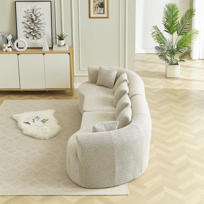 Curved Sectional Sofa With 6 Pillows