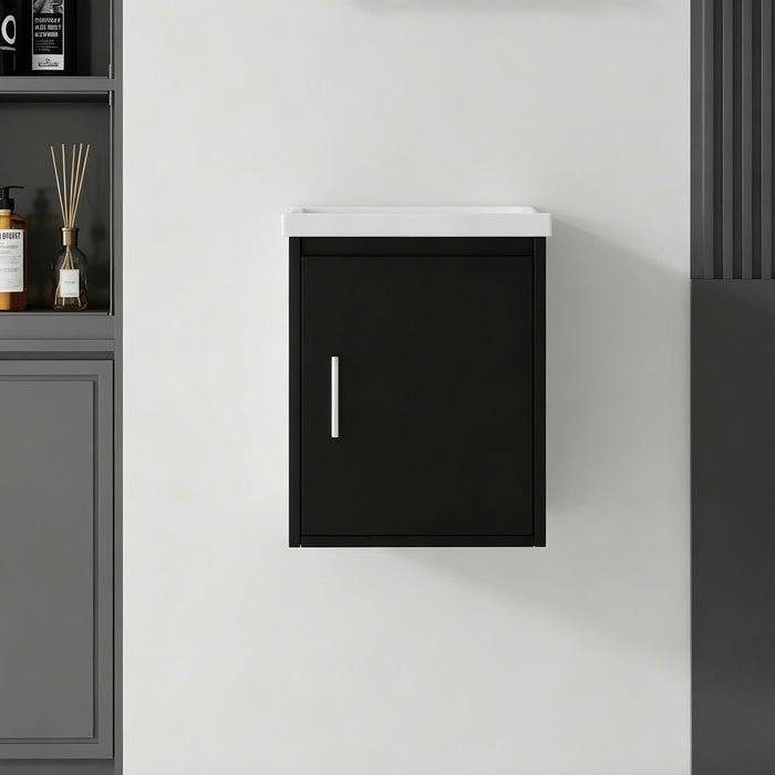 Floating Bathroom Vanity Combo, Wall Mounted Cabinet With Sink & Soft Close Doors For Small Bathrooms