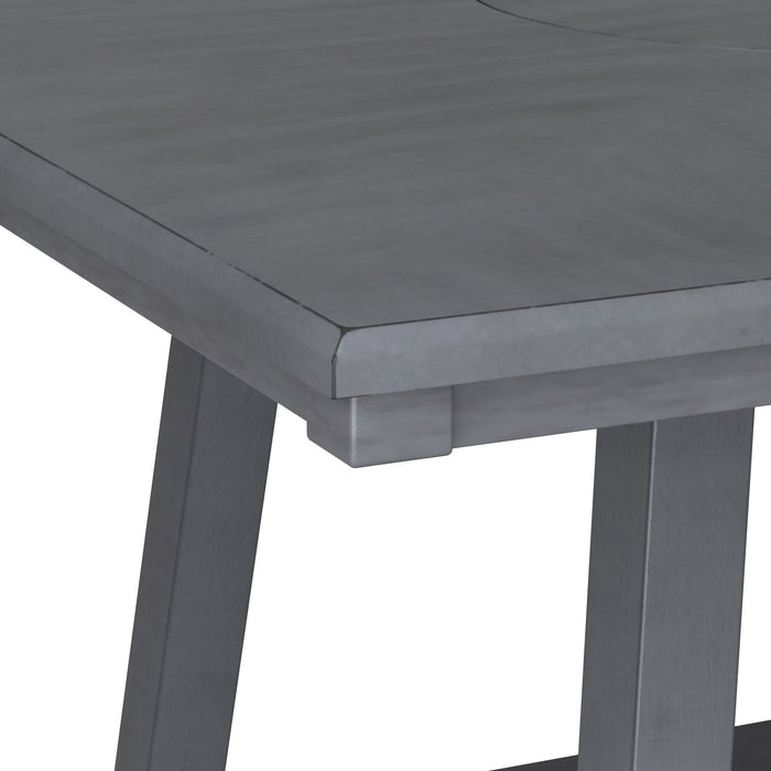 Counter Height Dining Table With Tapered Base And Lazy Susan - Gray