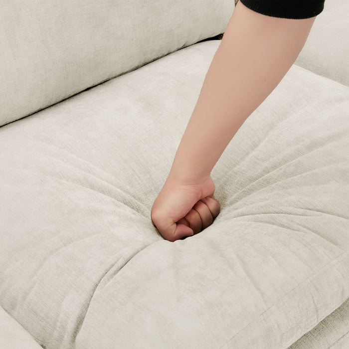 Cozy Upholstered Plush Cushion Loveseat Sofa For Living Room