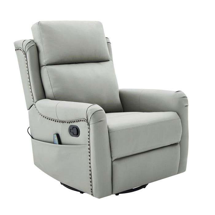 Manual Recliner Swivel Rocking Chair With 8 Point Massage And Heating