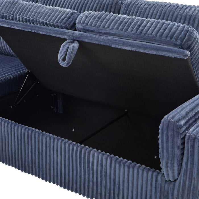 Convertible U-Shaped Sectional Sofa Bed With USB Ports And Storage