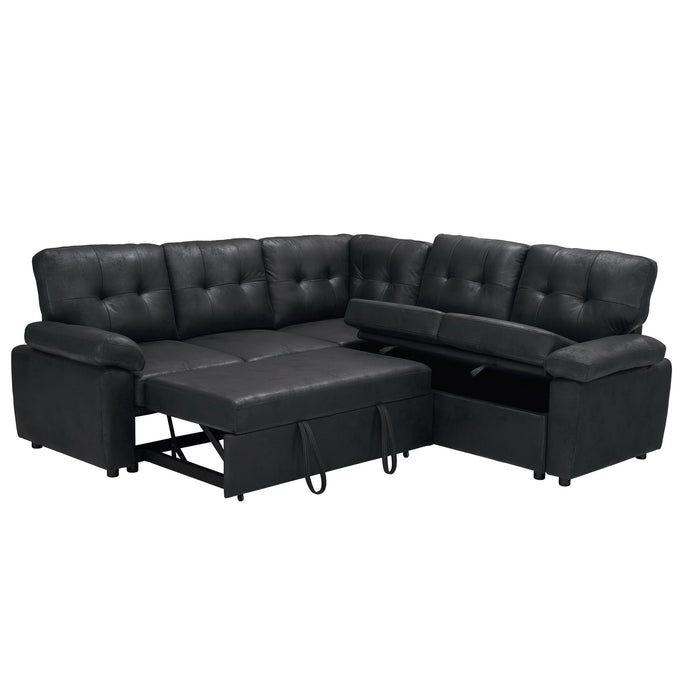 Convertible Sectional Sofa Bed With Pull Out Sleeper And Storage