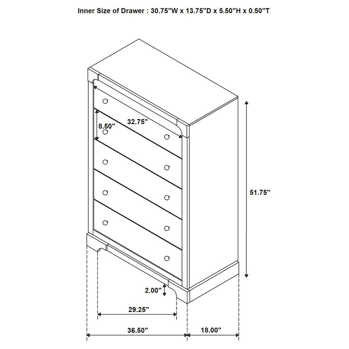 Harbington - 5 Drawer Chest - Chocolate