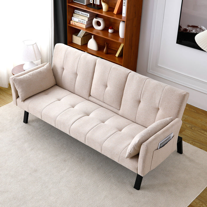 Sofa Bed With Foldable Design And Cup Holder