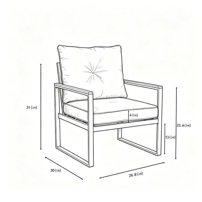 Oversized Outdoor Conversation Set, 5 Seater - Blue