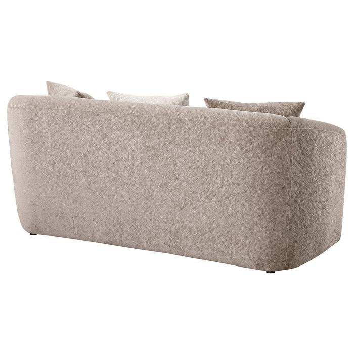 Silvana - Upholstered Rolled Loveseat With Curved Back And Foam Cushions - Beige