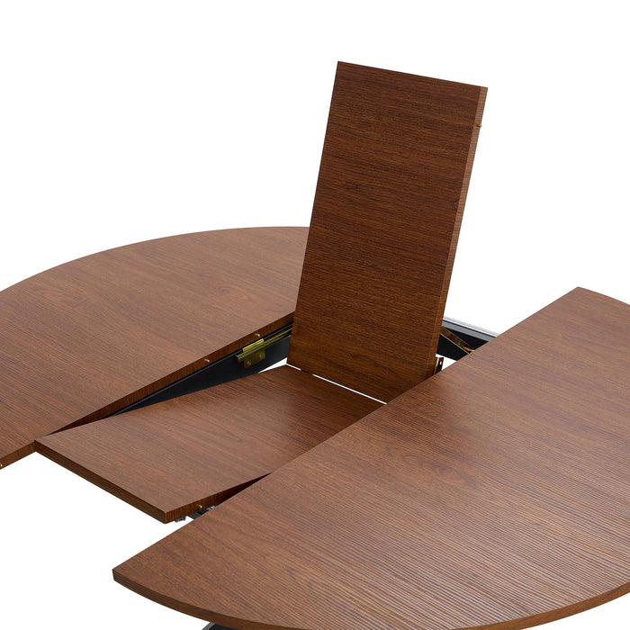 Extendable Round Dining Table - Walnut