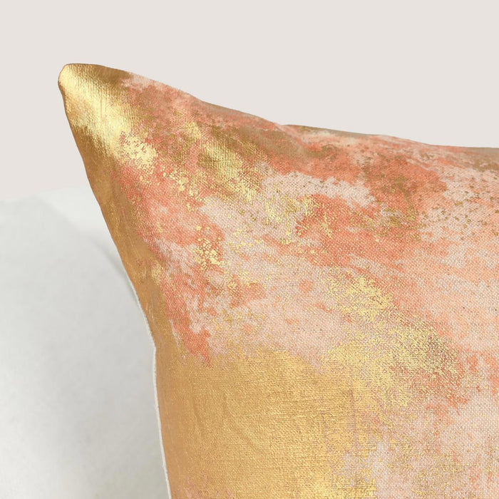 Onara - 22" x 22" Pillow - Burnt Orange / Gold