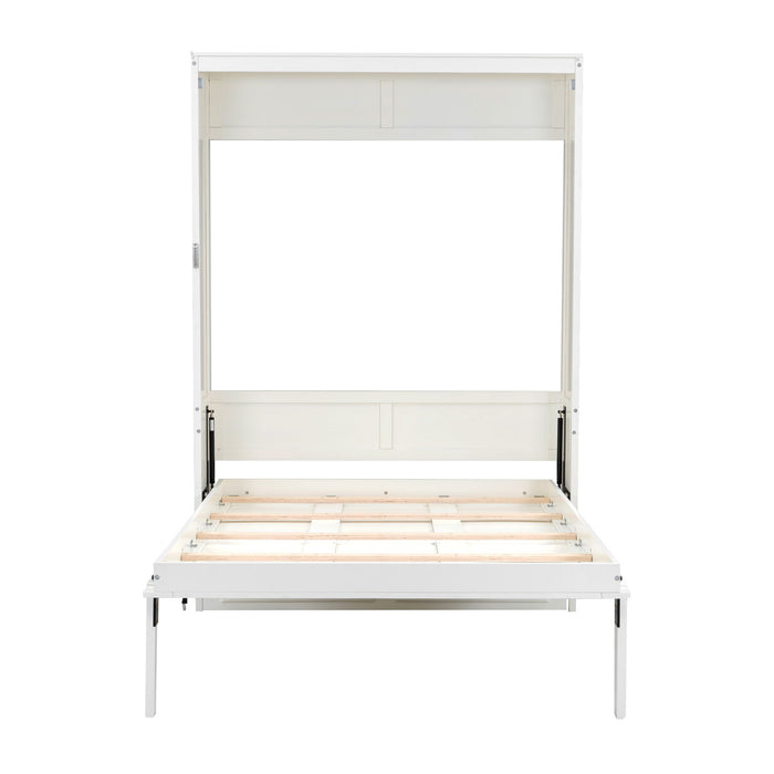 Full Size Murphy Bed With 2 Drawers - Beige