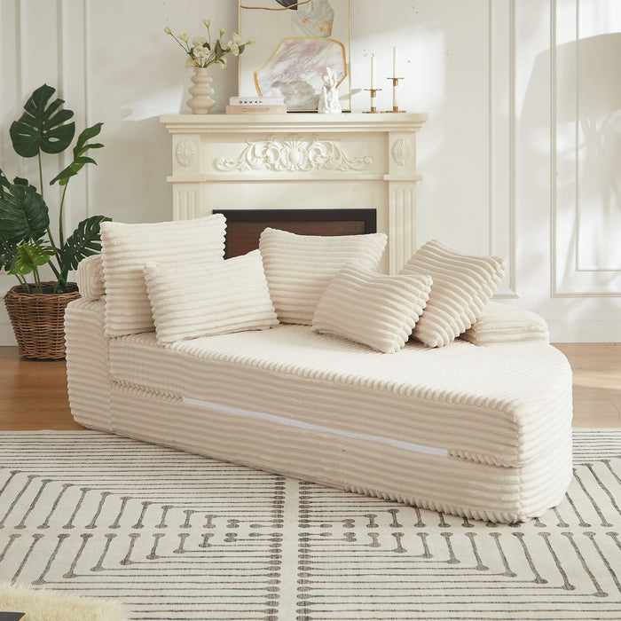 Semi Circular 2 In 1 Sofa Bed With Neck Pillow