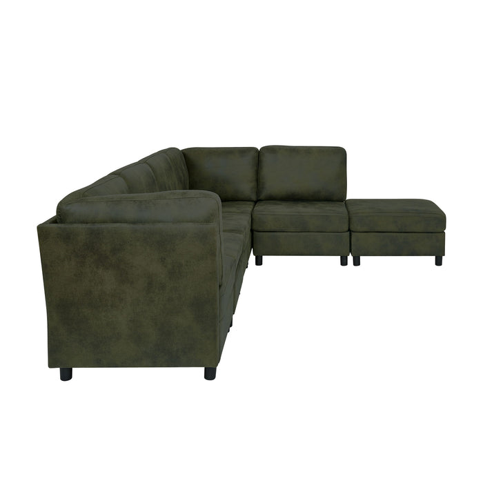 Upholstered Modular Sectional With Custom Configuration And Removable Cushions