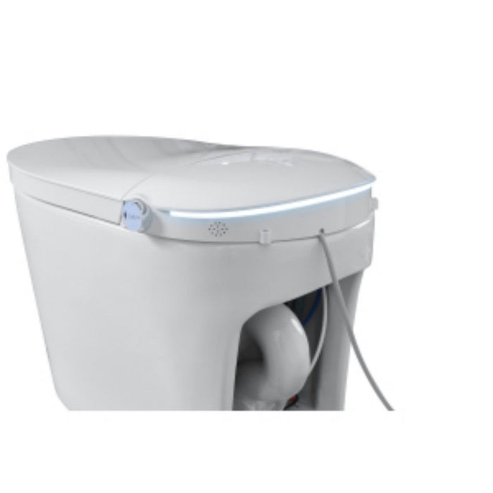 Tankless Smart Toilet With Bidet Built In, 1 Piece, Auto Flush, Auto Open / Close, Heated Seat, Bubble Wash, Warm Water And Dry, Adjustable Temp, Remote Control Side Know - White