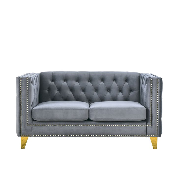 Upholstered Couch Sofa With Button Tufting For Living Room