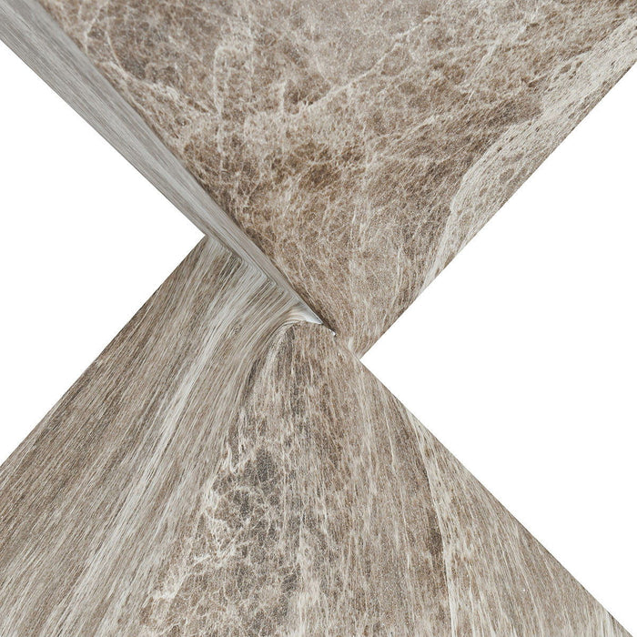 Adler - Outdoor Concrete Accent Table - Brown/Ivory