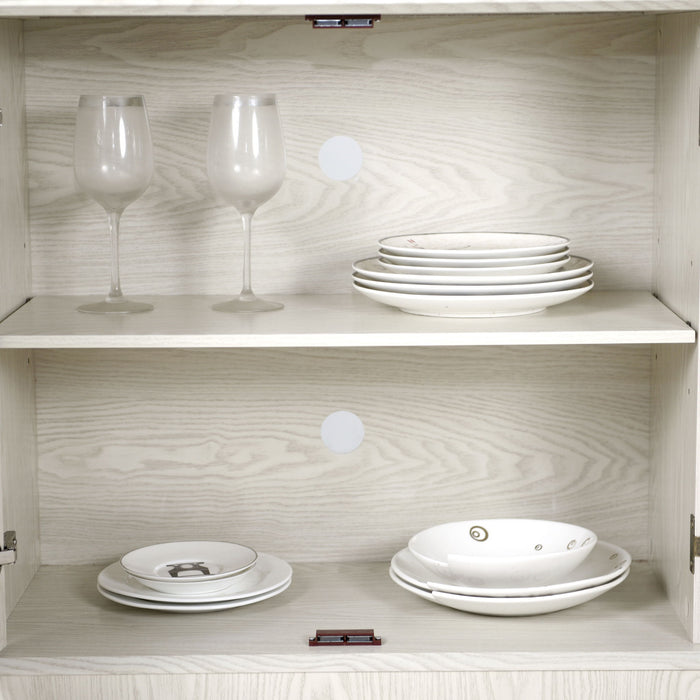 Storage Cabinet With 3 Mirrored Acrylic Doors, Adjustable Shelves