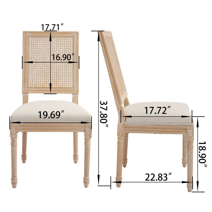 Dining Chairs With Square Back (Set of 2)