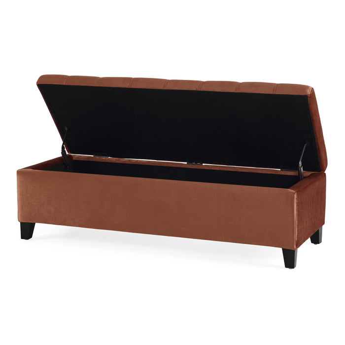 Wendover - Elegant Velvet Tufted Storage Bench With Lift-Up Top And Birch Wood Legs