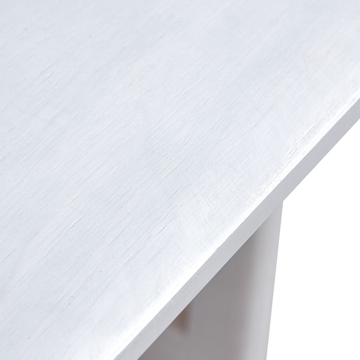 Chinese Style White Solid Wood And Imitation Rattan Coffee Table