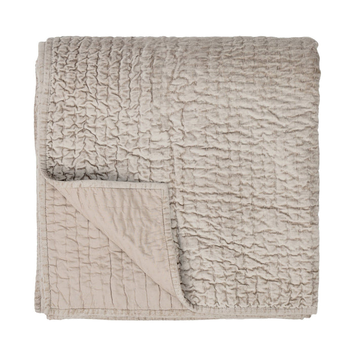 Bari - Velvet Quilt - Pebble