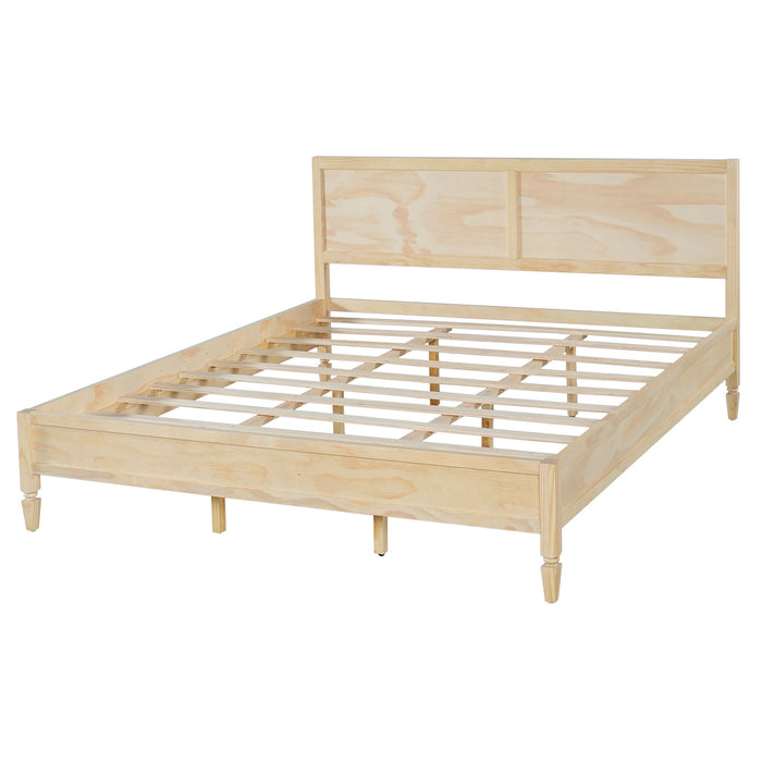 Classic Platform Bed Frame With Panel Headboard