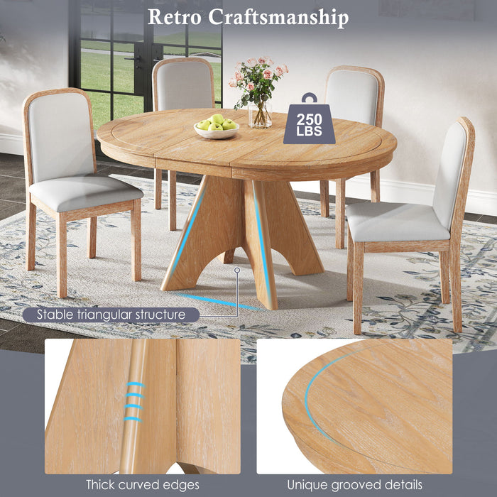 Extendable Dining Table With Sturdy Crossed Legs