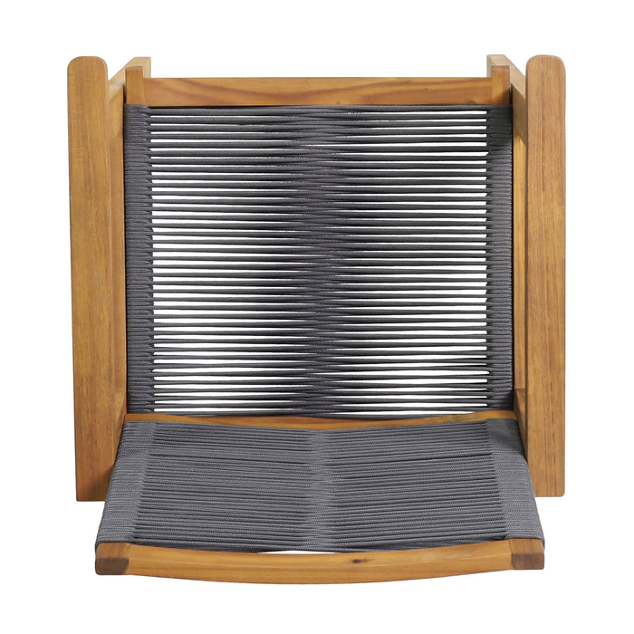 5 Piece Outdoor Dining Set With Table And Arm Chairs - Dark Gray / Light Teak / Teak