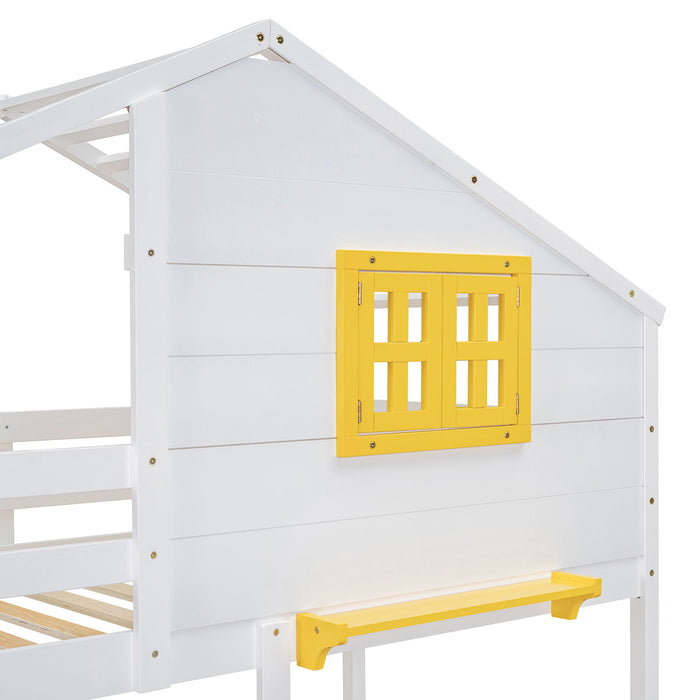 Bunk Bed With Playhouse Roof And Window