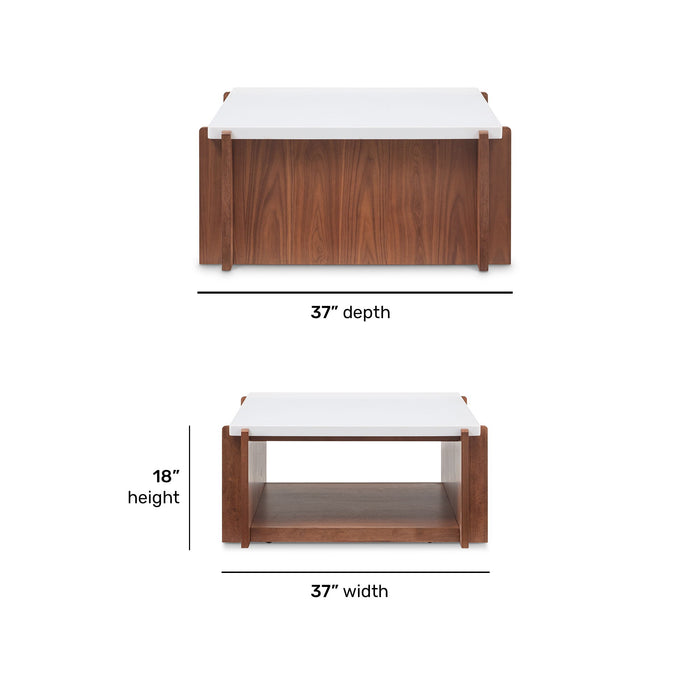Lincoln - Square Coffee Table With Casters - Light Brown
