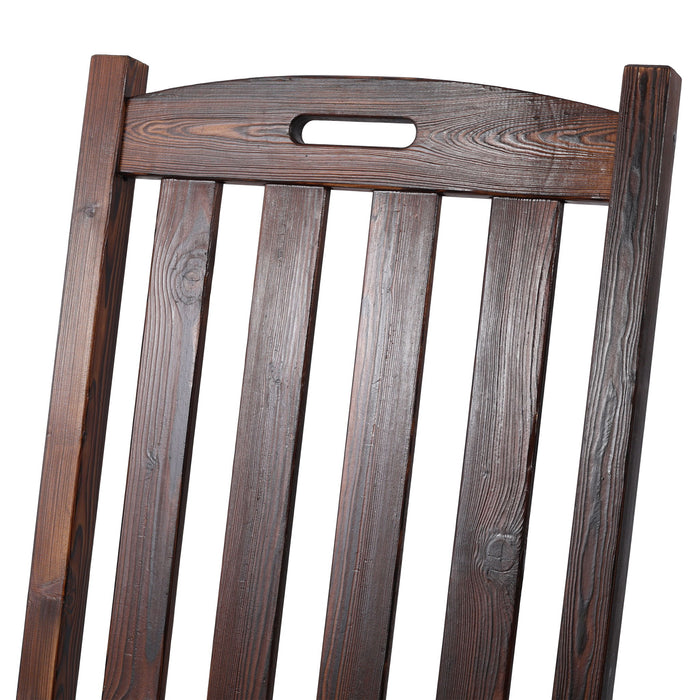 Oversized Porch Rocker Chair With Wide Seat And Tall Backrest