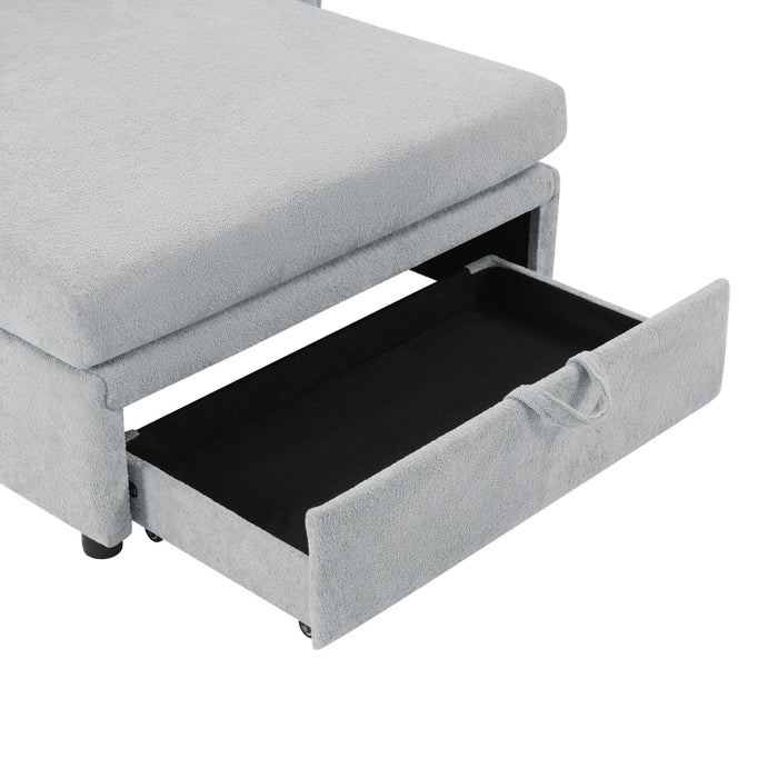 Modern Chaise Sofa With Hidden Storage For Living Room