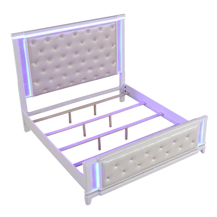 Opium - King Size Tufted Bed - White
