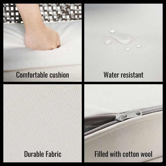 5 Piece Patio Dining Table Set, Acacia Wood Table Top With Umbrella Hole