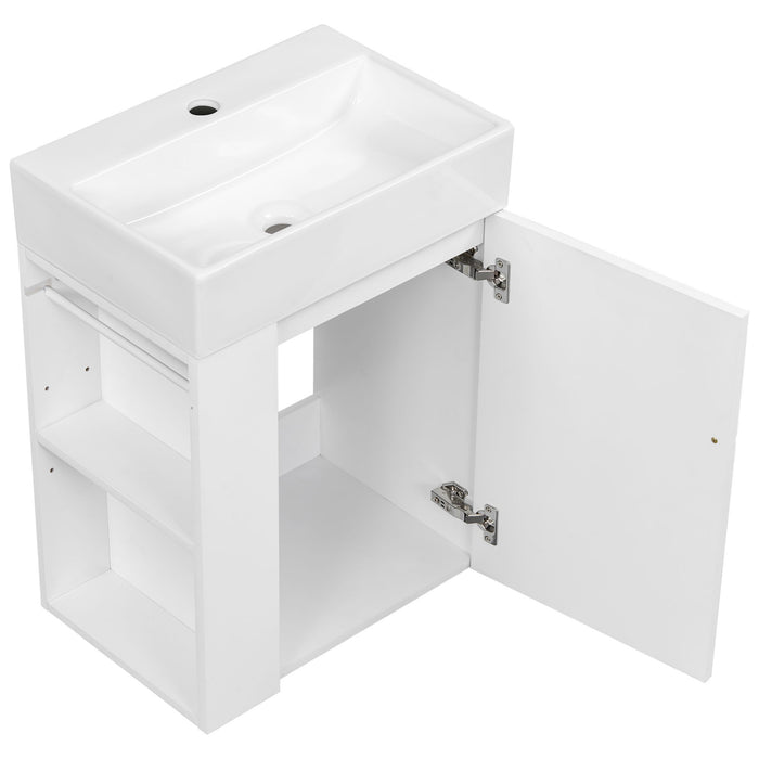 Modern Bathroom Vanity With Sink, Diamond Pattern Doors