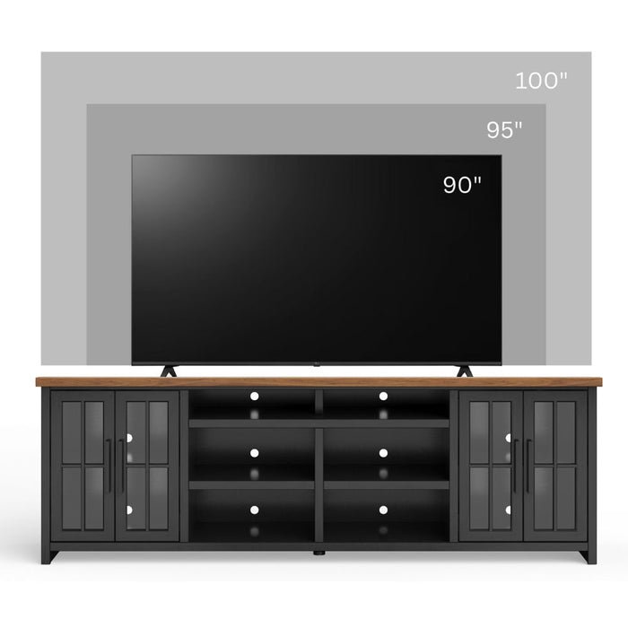 TV Stand Console For TVs Up To 100" - Black / Whiskey
