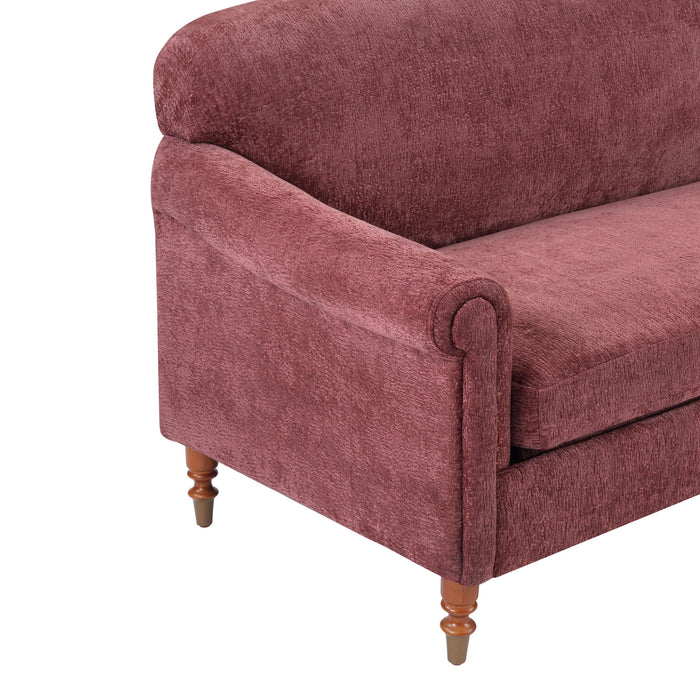 Loveseat Sofa, 2 Seater Couch With Rolled Arms
