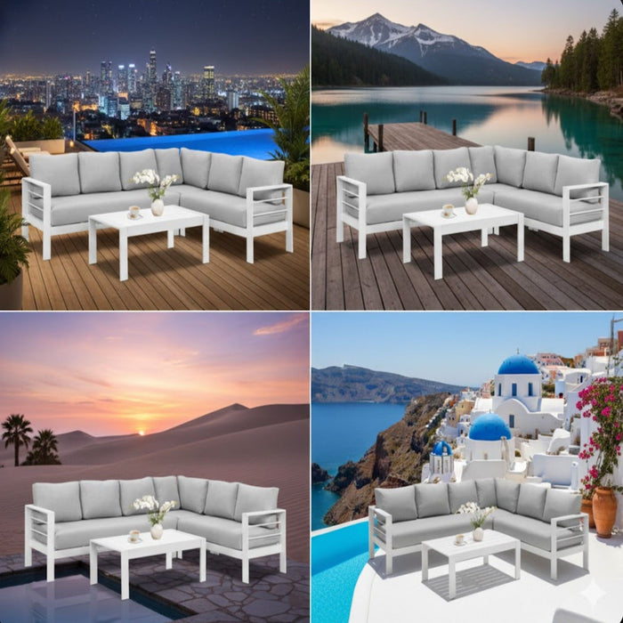 Outdoor Patio Set, All-Weather With Thick Cushions