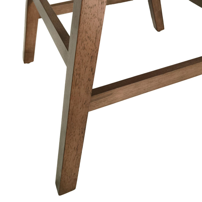 Mid Century Modern Counter Stool With V Shape Frame And Upholstered Seating