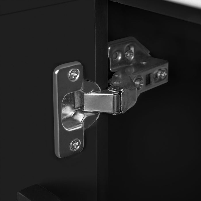 Bathroom Vanity With Sink, Deep Drawer And Pull Out Basket, Rectangular Design - Black