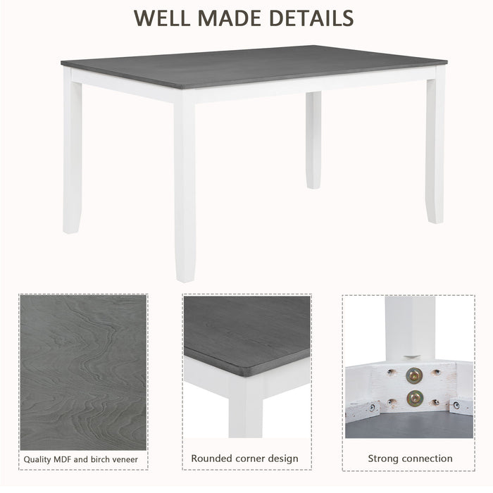6 Piece Dining Table Set With Bench And Chairs